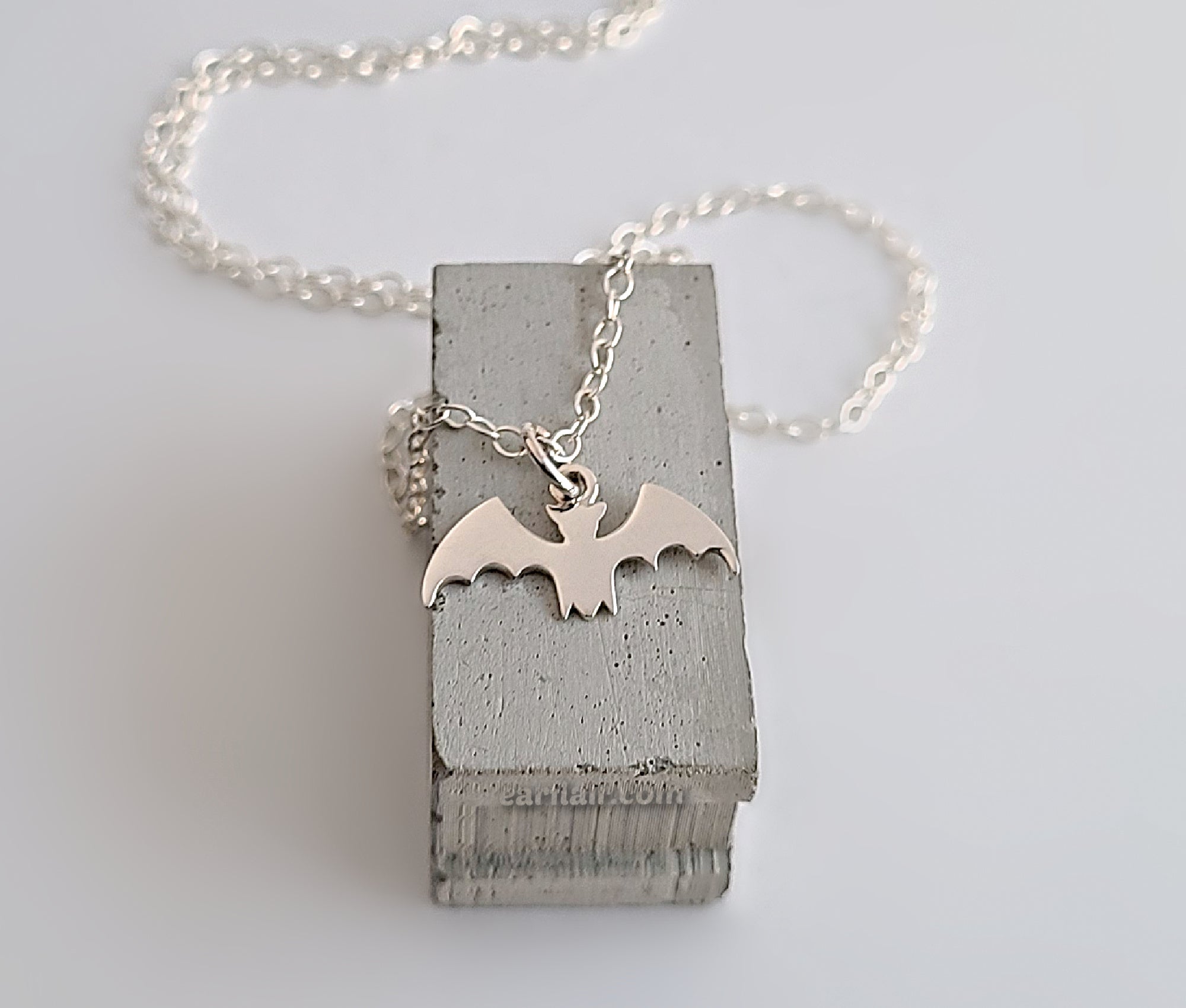 Silver bat deals necklace